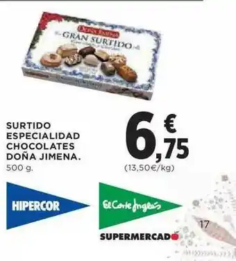 Hipercor Surtido Especialidad Chocolates Doña Jimena oferta