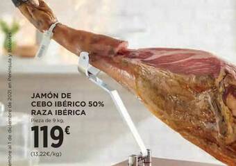 Hipercor Jamón De Cebo Ibérico 50% Raza Ibérica oferta