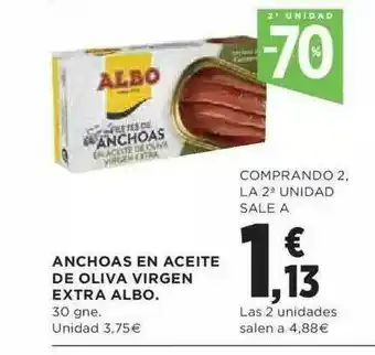 Hipercor 2a Unidad -70% Anchoas En Aceite De Oliva Virgen Extra Albo oferta