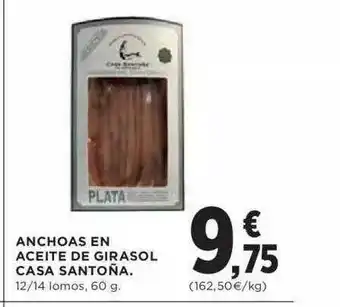 Hipercor Anchoa En Aceite De Girasol Casa Santoña oferta