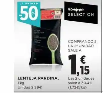 Hipercor 2a Unidad -50% Lenteja Pardina oferta