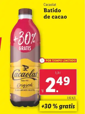 Lidl CACAOLAT Batido de cacao oferta