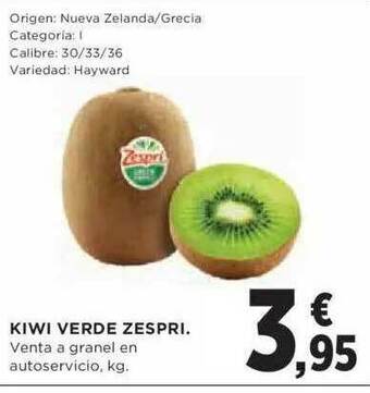 Hipercor Kiwi Verde Zespri oferta