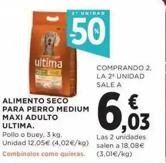 Hipercor 2a Unidad -50% Alimento Seco Para Perro Medium Maxi Adulto Ultima oferta