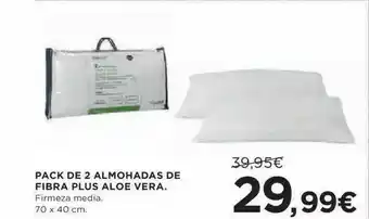 Hipercor Pack De 2 Almohadas De Fibra Plus Aloe Vera oferta