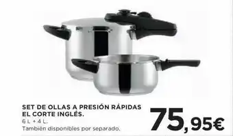 Hipercor Set De Ollas A Presión Rápidas El Corte Inglés oferta