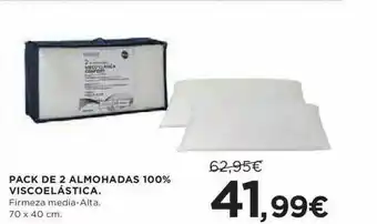 Hipercor Pack De 2 Almohadas 100% Viscoelástica oferta