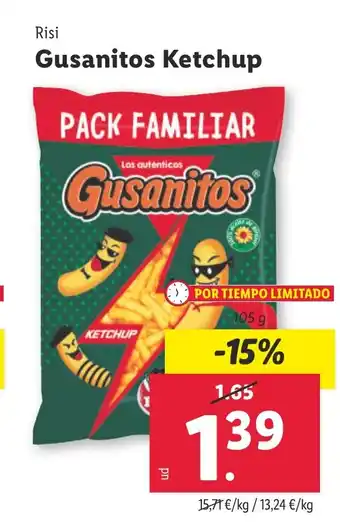 Lidl RISI Gusanitos Ketchup oferta