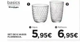 Hipercor Set De 6 Vasos Florencia Basics oferta