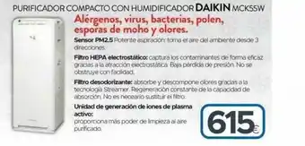 Tien 21 Daikin Purificador Compacto Con Humidificador MCK55W oferta