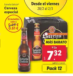 Lidl ESTRELLA GALICIA Cerveza especial oferta