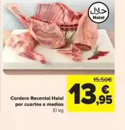 Carrefour Cordero Recental Halal por cuartos o medios oferta