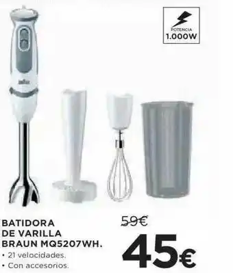 Hipercor Batidora De Varilla Braun Mq5207wh oferta