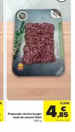 Carrefour Preparado cárnico burger meat de vacuno Halal oferta