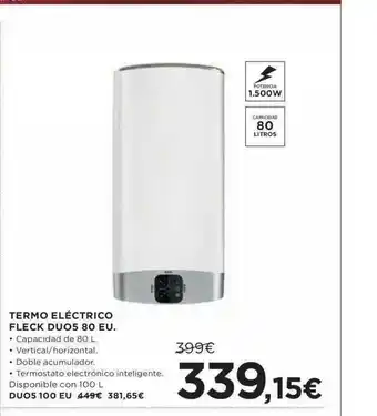 Hipercor Termo Eléctrico Fleck Duo5 80 Eu oferta