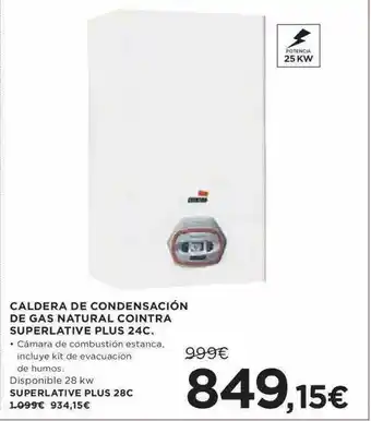 Hipercor Caldera De Condensación De Gas Natural Cointra Superlative Plus 24c oferta