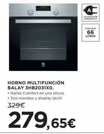 Hipercor Horno Multifunción Balay 3hb2031xo oferta