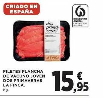 Hipercor Filetes Plancha De Vacuno Joven Dos Primaveras La Finca oferta