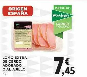 Hipercor Lomo Extra De Cerdo Adobado O Al Ajillo oferta