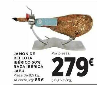 Hipercor Jamón De Bellota Ibérico 50% Raza Ibérica Jabu oferta