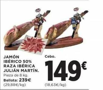 Hipercor Jamón Ibérico 50% Raza Ibérica Julián Martín oferta