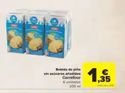 Carrefour Bebida de piña sin azúcares añadidos oferta