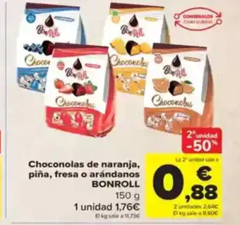 Carrefour BONROLL Choconolas de naranja, piña, fresa o arándanos oferta