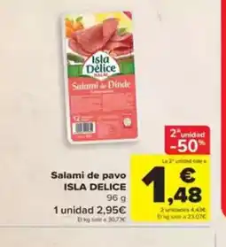 Carrefour ISLA DELICE Salami de pavo oferta