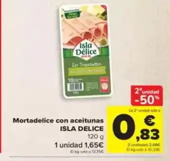 Carrefour ISLA DELICE Mortadelice con aceitunas oferta