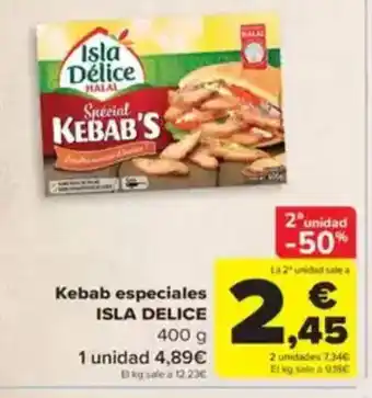 Carrefour ISLA DELICE Kebab especiales oferta