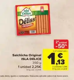 Carrefour ISLA DELICE Salchicha Original oferta