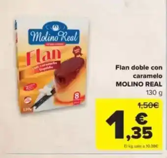 Carrefour MOLINO REAL Flan doble con caramelo oferta