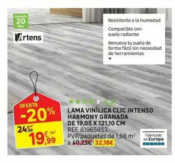 Leroy Merlin Lama Vinílicia Clic Intensoi Harmony Granada De 19.05 X 121.10 Cm Artens oferta