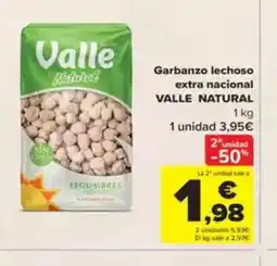 Carrefour VALLE NATURAL Garbanzo lechoso extra nacional oferta