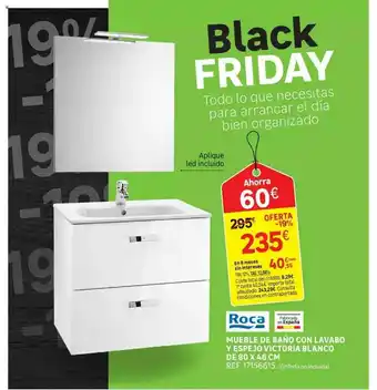 Leroy Merlin Mueble De Baño Con Lavabo Y Espejo Victoria Blanco De 80 X 46 Cm oferta