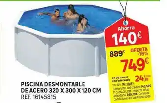 Leroy Merlin Piscina Desmontable De Acero 320 X 300 X 120 Cm oferta