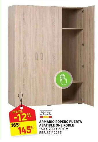 Leroy Merlin Armario Ropero Puerta Abatible One Roble 150 X 200 X 50 Cm oferta