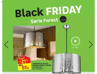 Leroy Merlin Lámpara De Techo Inspire Forest Cromo 3 Luces E27 oferta