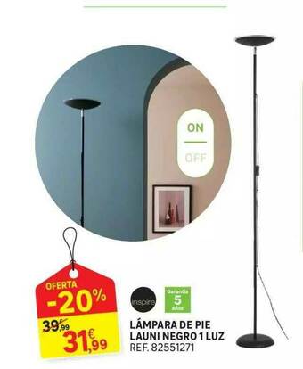 Leroy Merlin Lámpara De Pie Launi Negro 1 Luz oferta