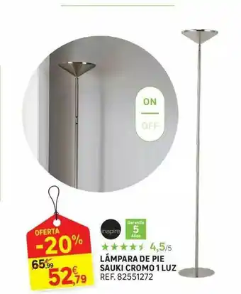 Leroy Merlin Lámpara De Pie Sauki Cromo 1 Luz oferta