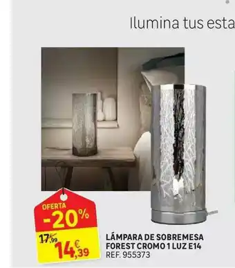 Leroy Merlin Lámpara De Sobremesa Forest Cromo 1 Luz E14 oferta