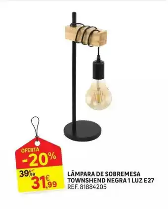 Leroy Merlin Lámpara De Sobremesa Townshend Negra 1 Luz E27 oferta