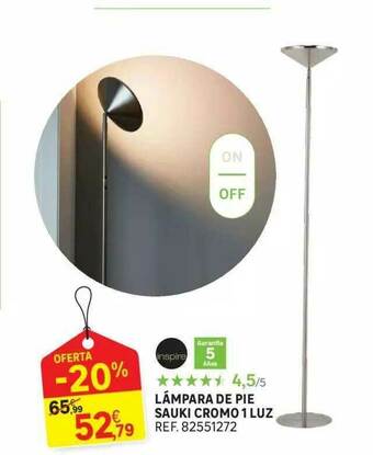 Leroy Merlin Lámpara De Pie Sauki Cromo 1 Luz oferta