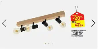 Leroy Merlin Barra De Focos Townshend 4 Luces E27 oferta