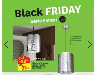 Leroy Merlin Lámpara De Techo Inspire Forest Cromo 1 Luz E27 oferta