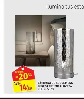 Leroy Merlin Lámpara De Sombremesa Forest Cromo 1 Luz E14 oferta