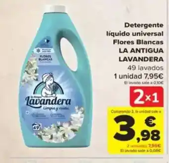 Carrefour LA ANTIGUA LAVANDERA Detergente líquido universal Flores Blancas oferta