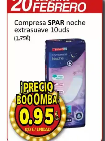 SPAR SPAR Compresa noche extrasuave 10uds oferta