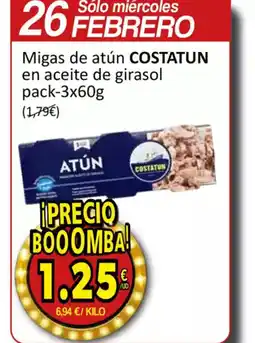 SPAR COSTATUN Migas de atún en aceite de girasol oferta