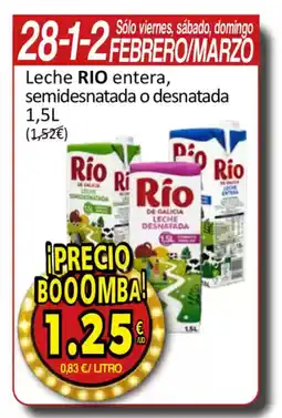 SPAR RIO Leche entera semidesnatada o desnatada oferta